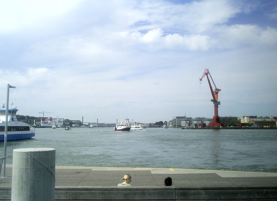View of Gothenburg harbour from the Stenpiren waterfront