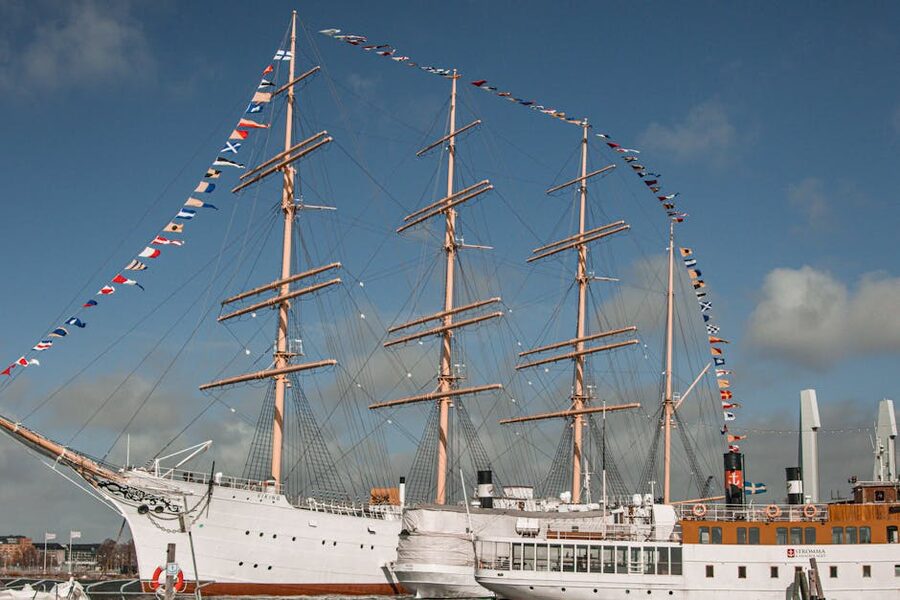 Barken Viking tall ship docked Gothenburg