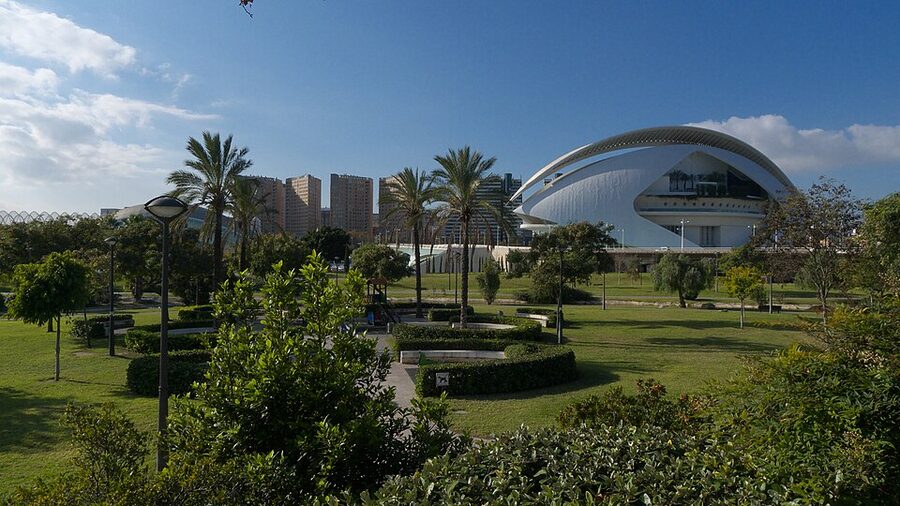 Jardin del Turia park dry riverbed Valencia