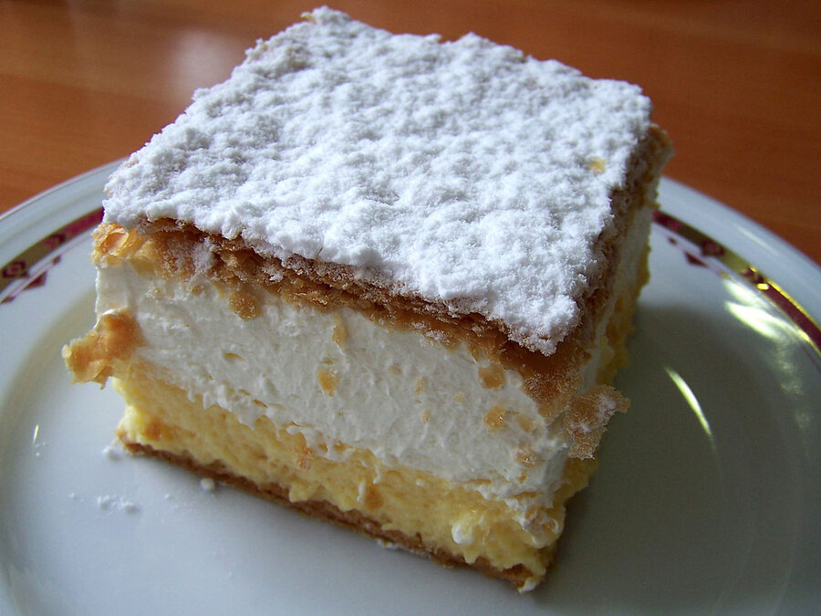 A slice of kremna rezina, the Bled cream cake