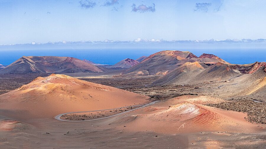 Timanfaya National Park red volcanic landscape Lanzarote