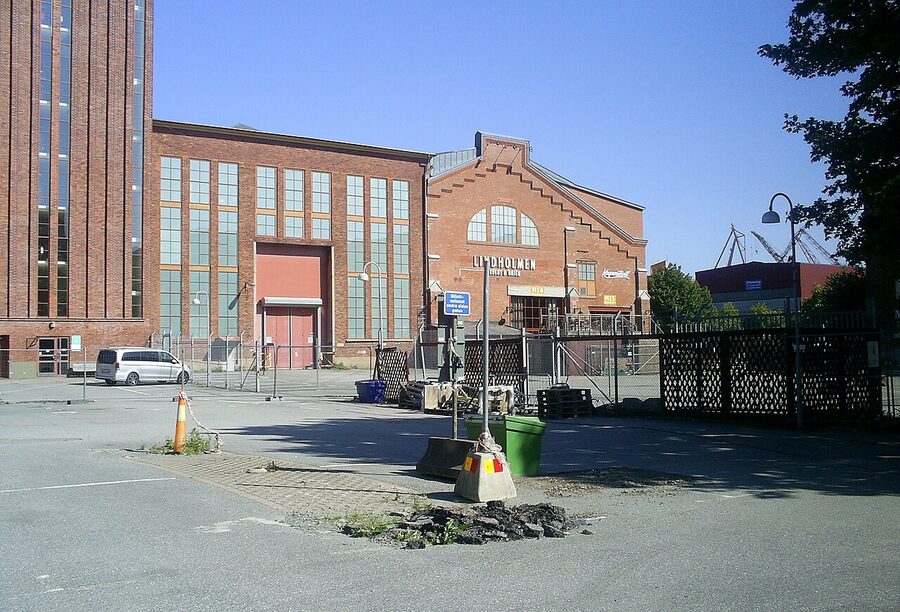 Lindholmen shipyard area on the north bank of the Gota river in Gothenburg