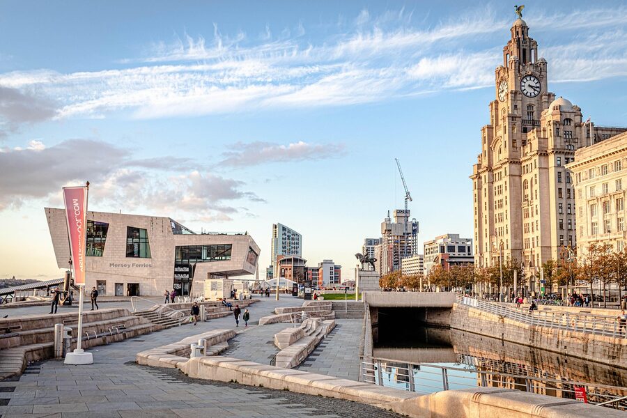 Royal Liver Building viewed from the River Mersey