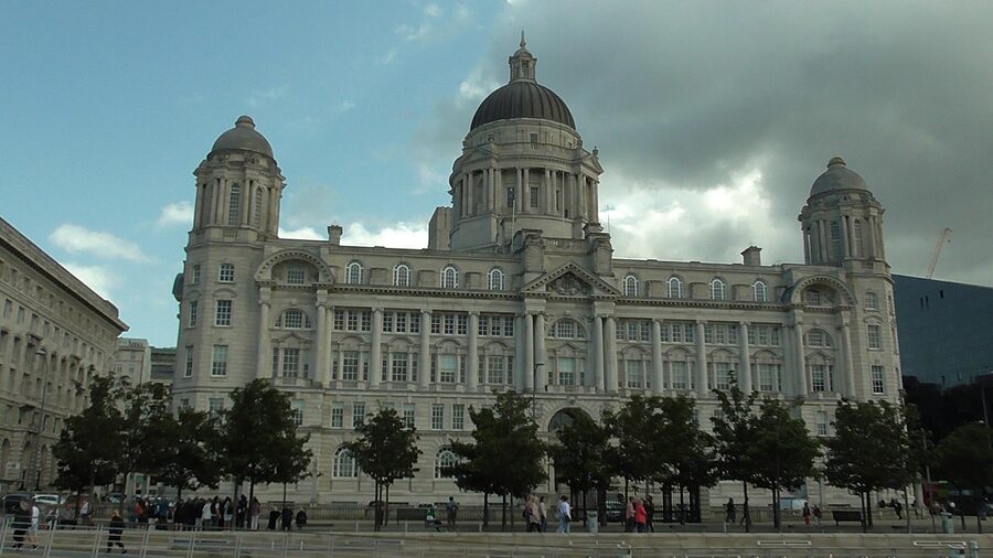 Three Graces and Port of Liverpool Building seen from the river