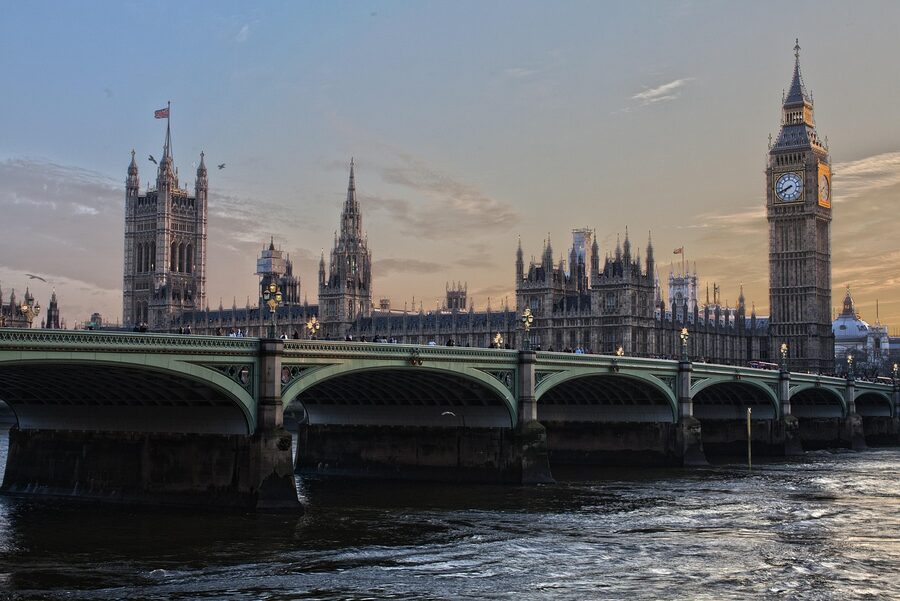 Houses of Parliament and Big Ben from across the Thames