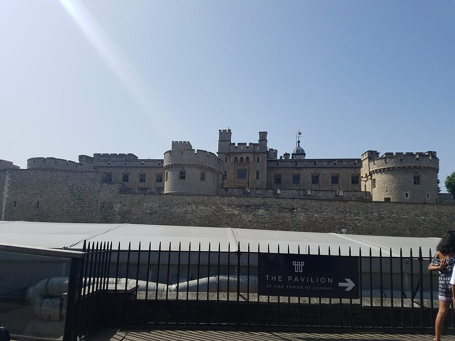 Tower of London exterior stone walls and turrets