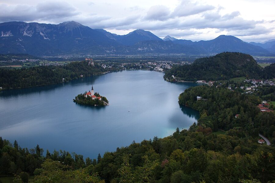 Lake Bled from the Mala Osojnica viewpoint above the lake