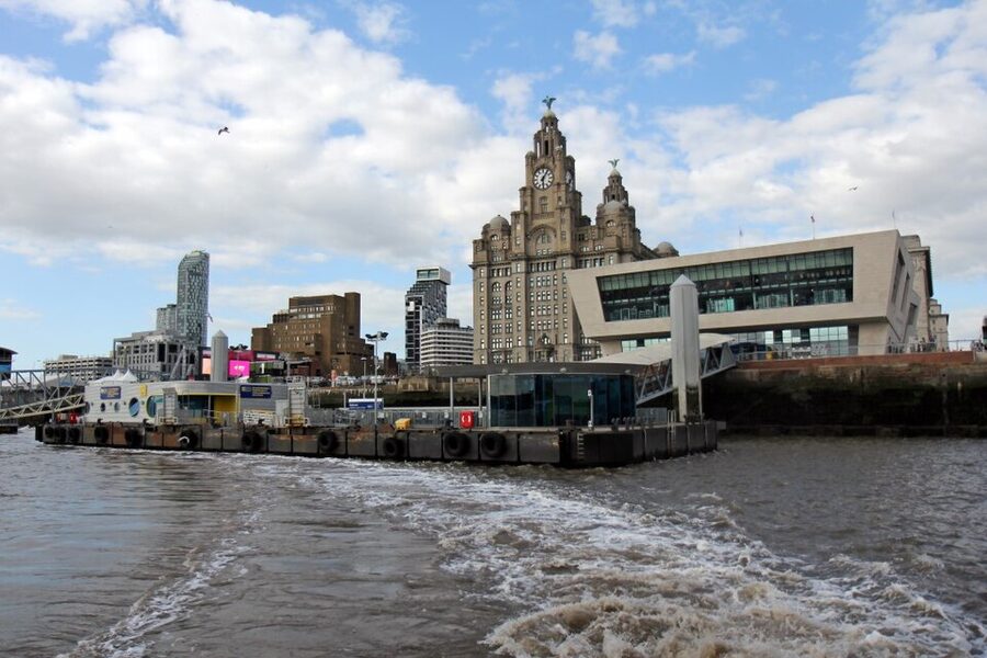 Mersey ferry landing stage at Pier Head, Liverpool