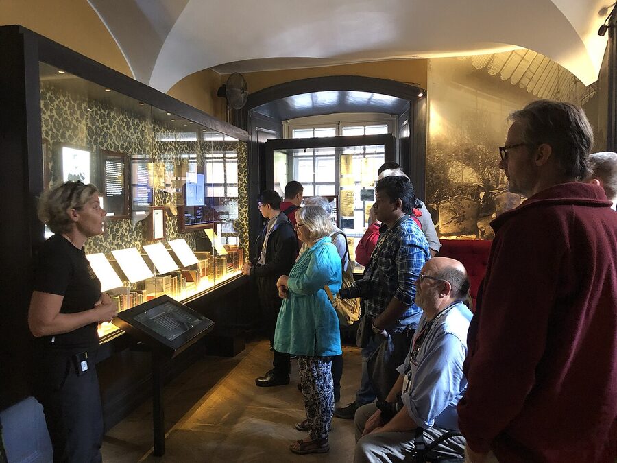 Alfred Nobel exhibition room inside Nobel Prize Museum Stockholm