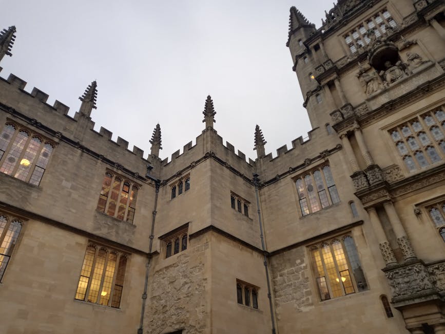 Gothic facade of the Bodleian Library Oxford