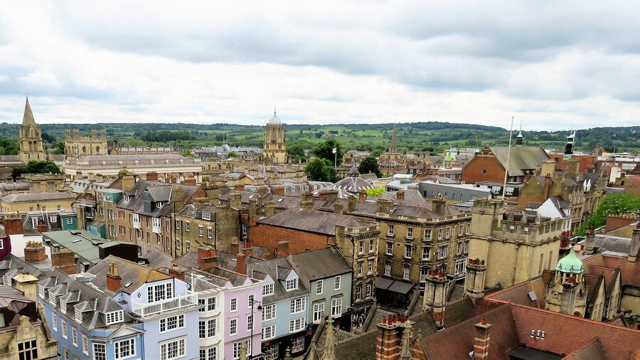 Oxford rooftops and skyline of dreaming spires