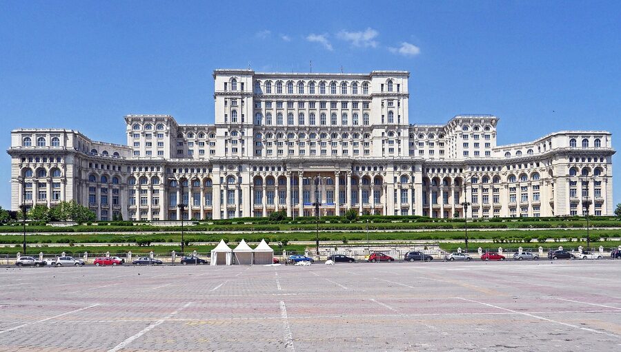 Palace of Parliament Bucharest monumental scale exterior