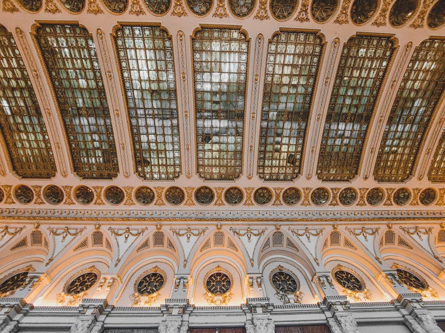 Palace of Parliament Bucharest ornate ceiling vault