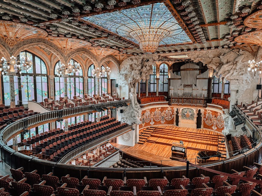 Palau de la Musica Catalana interior view Barcelona