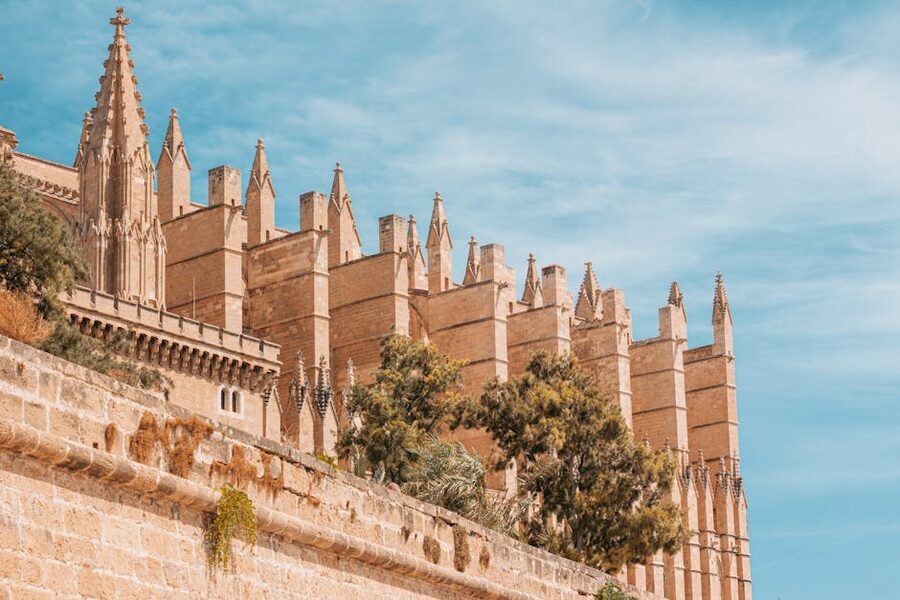 Palma de Mallorca La Seu Cathedral on Mediterranean coast