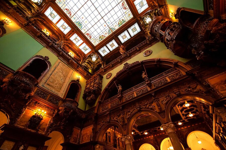 Peles Castle Hall of Honor wood-panelled interior