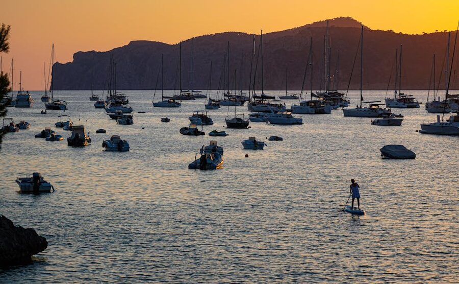 Sunset over Santa Ponsa bay Mallorca