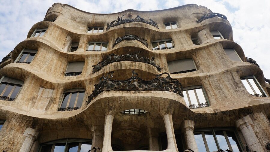 Old tenement facade Barcelona Born district