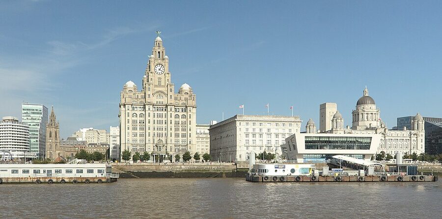Pier Head and the Three Graces in Liverpool