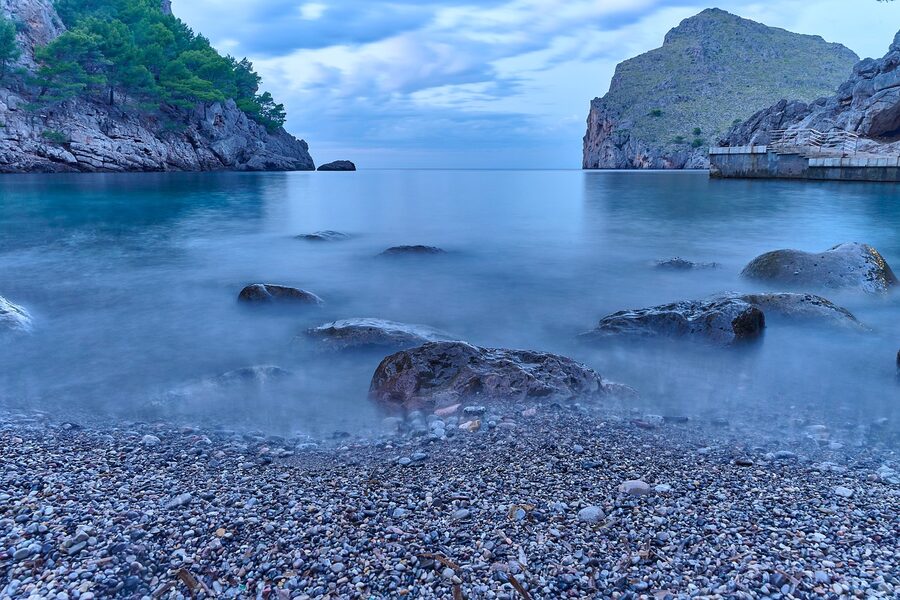 Mallorca bay with turquoise water and rocky coast