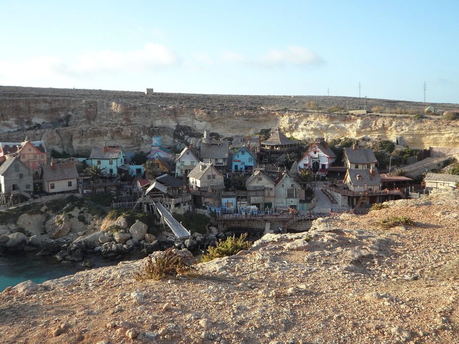 Popeye wooden houses film set Sweethaven Malta