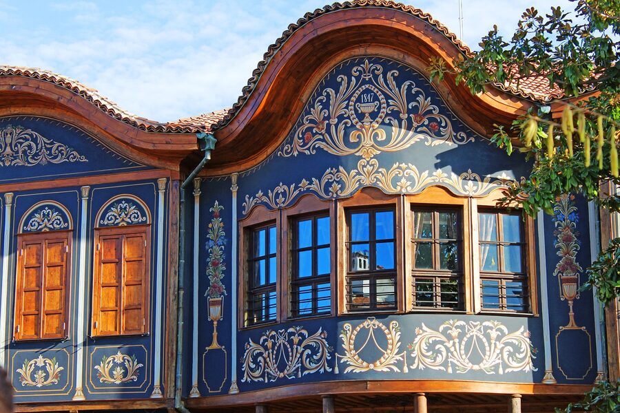 Plovdiv revival house with painted facade