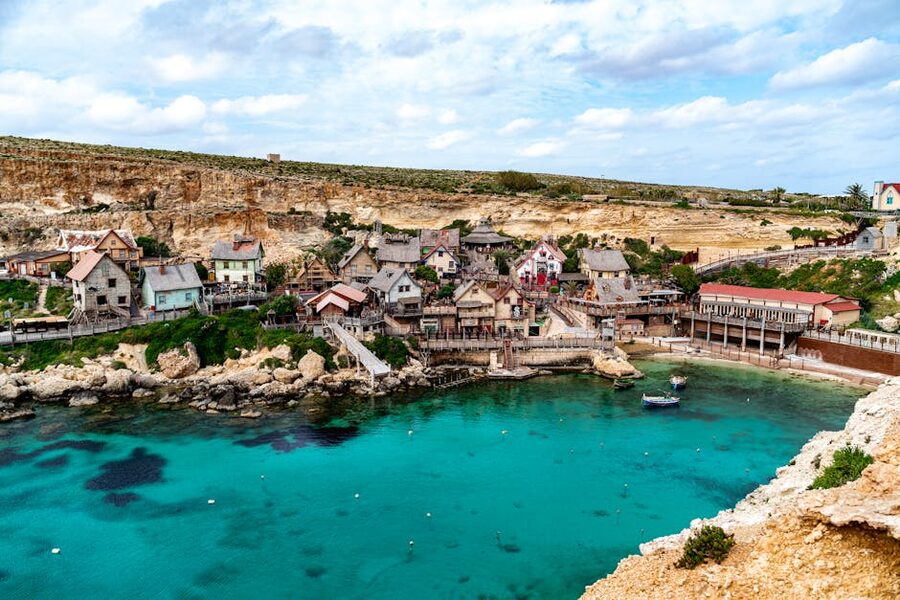 Popeye Village azure waters Mediterranean Malta