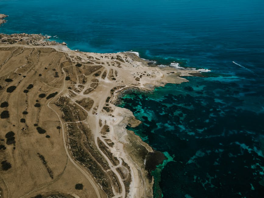 Mellieha Malta coastline drone view turquoise water