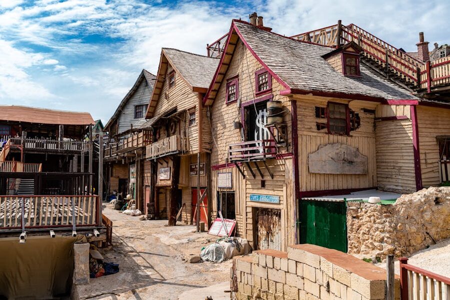 Popeye Village Mellieha rustic wooden architecture