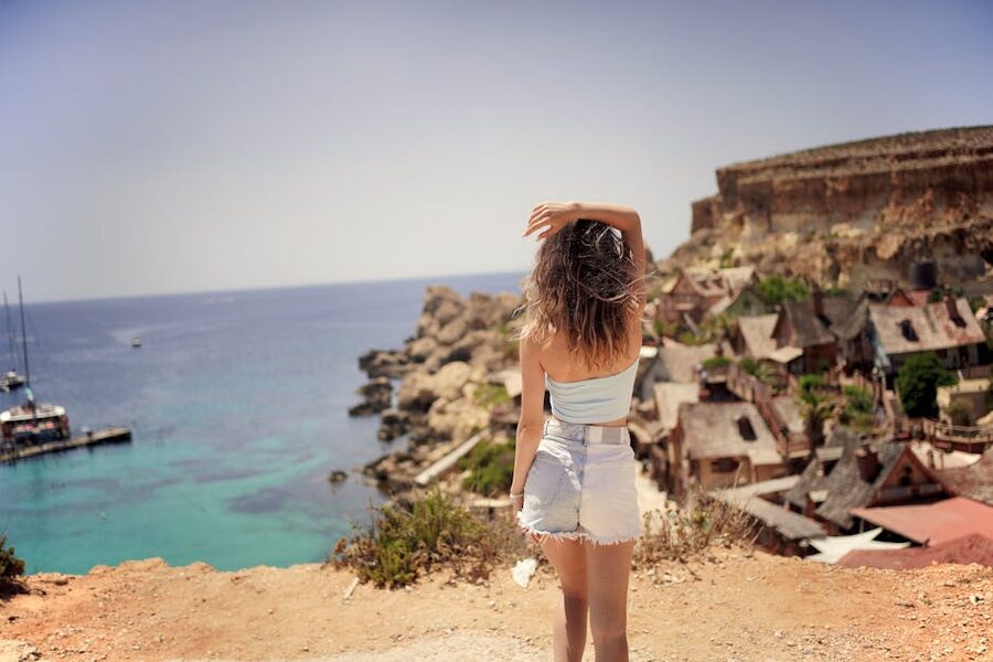 Popeye Village overlook coastal view Malta
