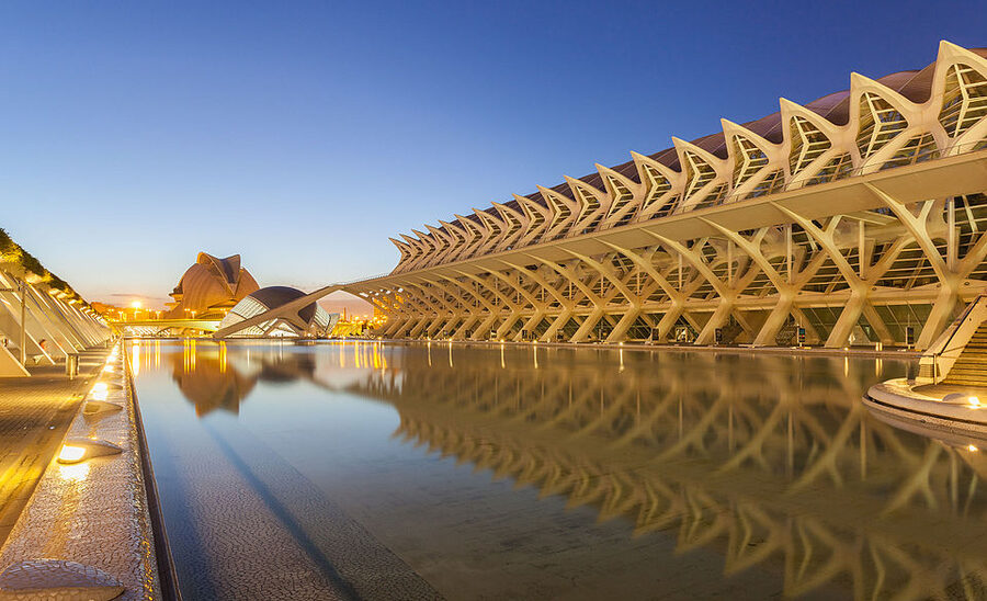 Principe Felipe Science Museum whale-skeleton facade close up
