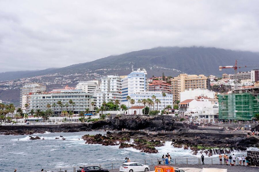 Puerto de la Cruz cityscape on Tenerife's north coast