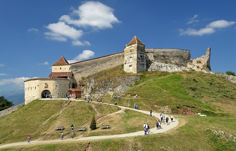 Rasnov Citadel hilltop fortress from below