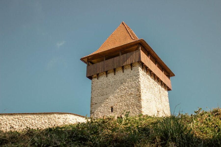 Rasnov Citadel medieval tower and stone wall