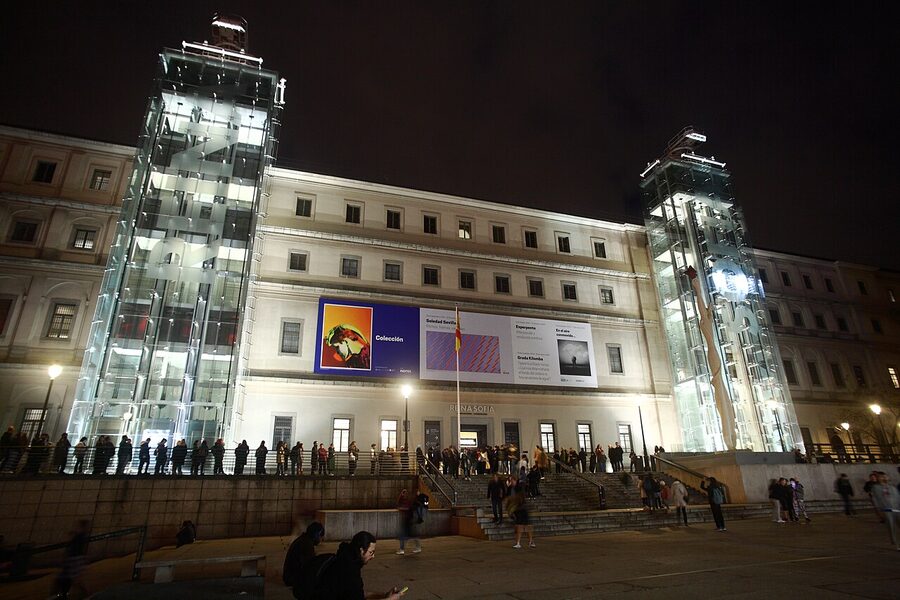 Reina Sofia Museum from Plaza de Juan Goytisolo, Madrid