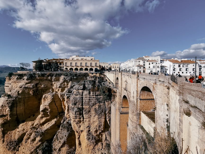 Ronda Puente Nuevo bridge under dramatic clouds