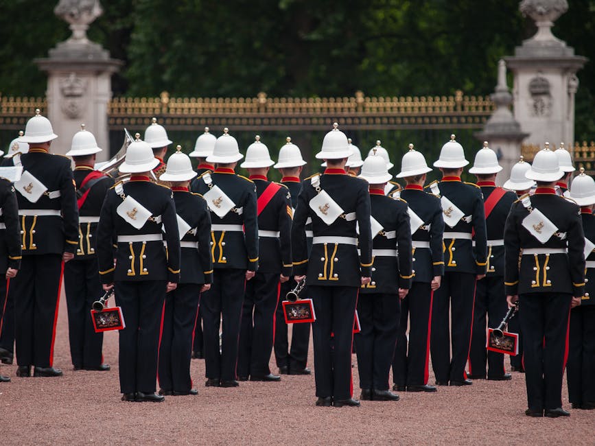 Buckingham Palace guards in muster