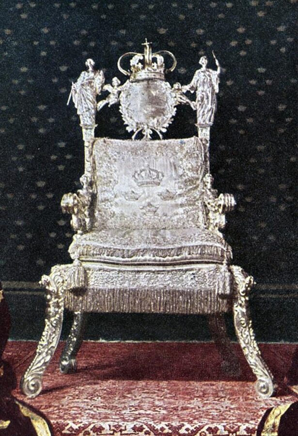 Queen Christina silver throne Stockholm Royal Palace Sweden