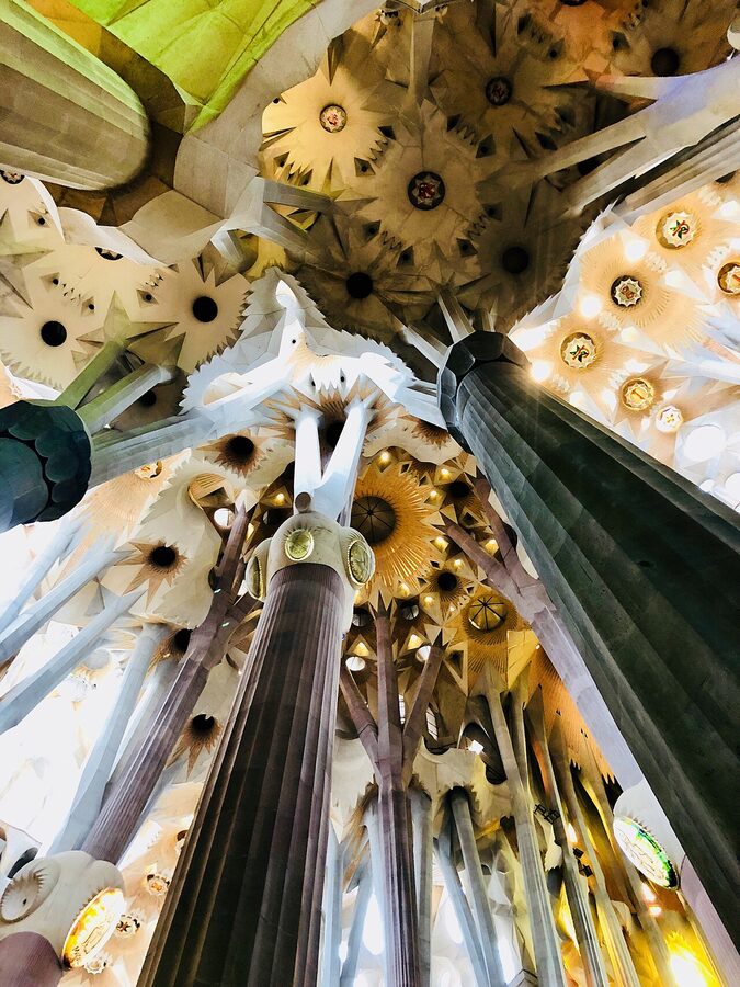 Sagrada Familia column forest in the central nave