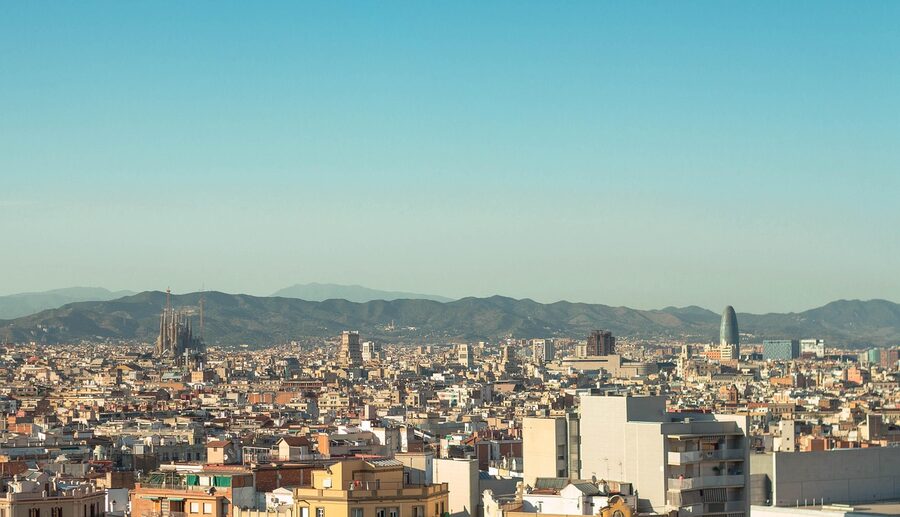 Eixample skyline with Sagrada Familia Barcelona