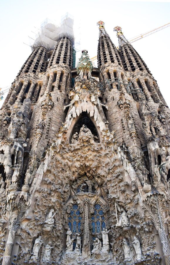 Nativity facade ground view Sagrada Familia Barcelona 2023