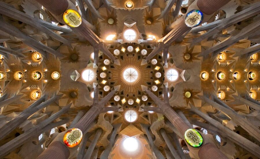 Vault ceiling architecture Sagrada Familia Barcelona