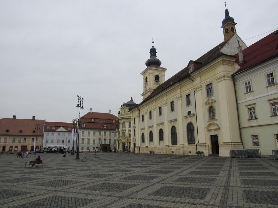 Sibiu Evangelical Cathedral and rooftops
