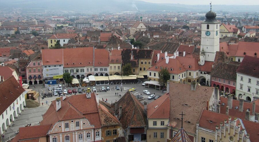 Sibiu old town panorama