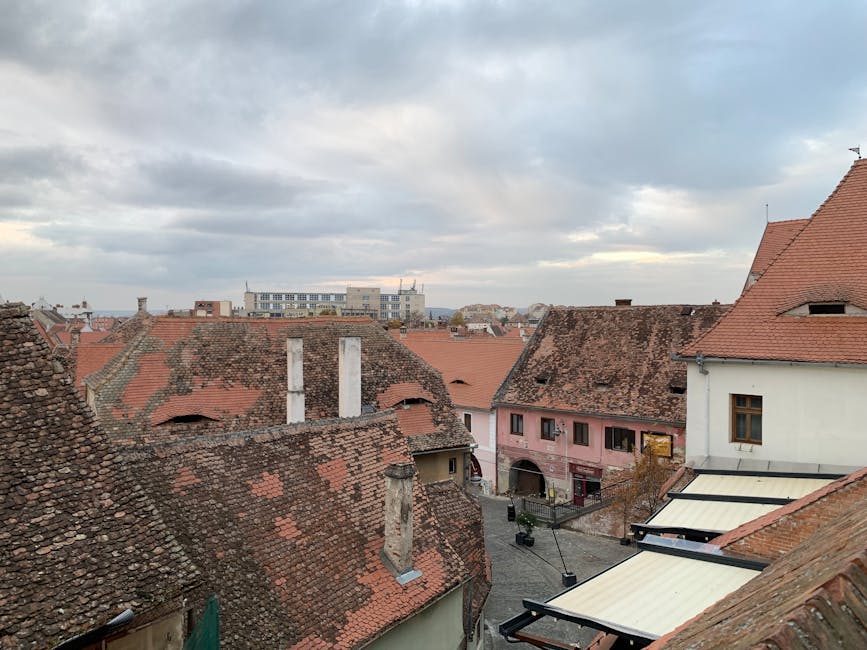 Sibiu rooftops with eye dormer windows