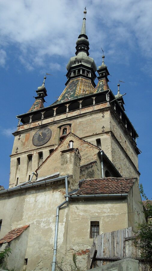 Sighisoara clock tower Turnul cu Ceas exterior view