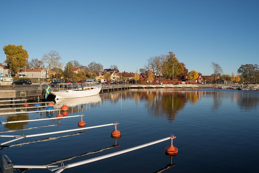 Sigtuna waterfront view in October autumn