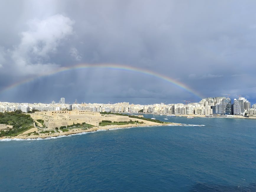 Aerial view of Sliema, Malta, the main departure port for Comino cruises