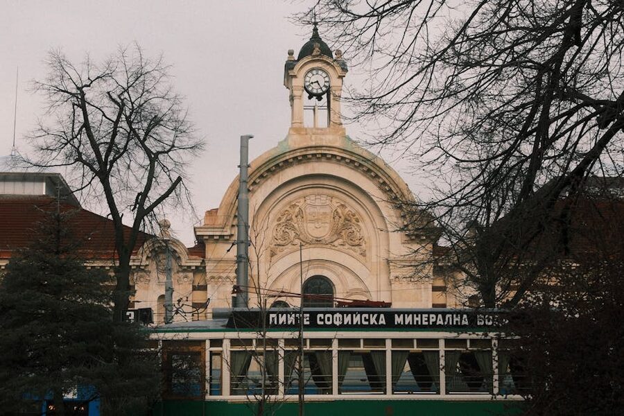 The Sofia Central Mineral Baths building near the Largo