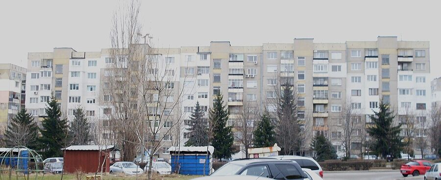 Bulgarian Bs-2-69 panelka prefab apartment block on the Sofia outskirts